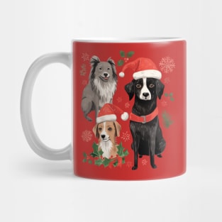 DOGGY WINTER WHIMSY CUTE HAND-DRAWN DOGS CHRISTMAS WATERCOLOR ART Mug